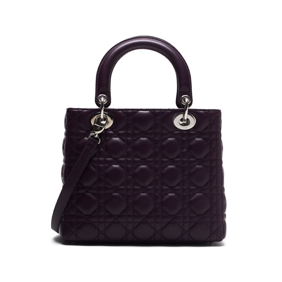 Dior Cannage Handbag Lambskin Purple - Picture 4 of 8